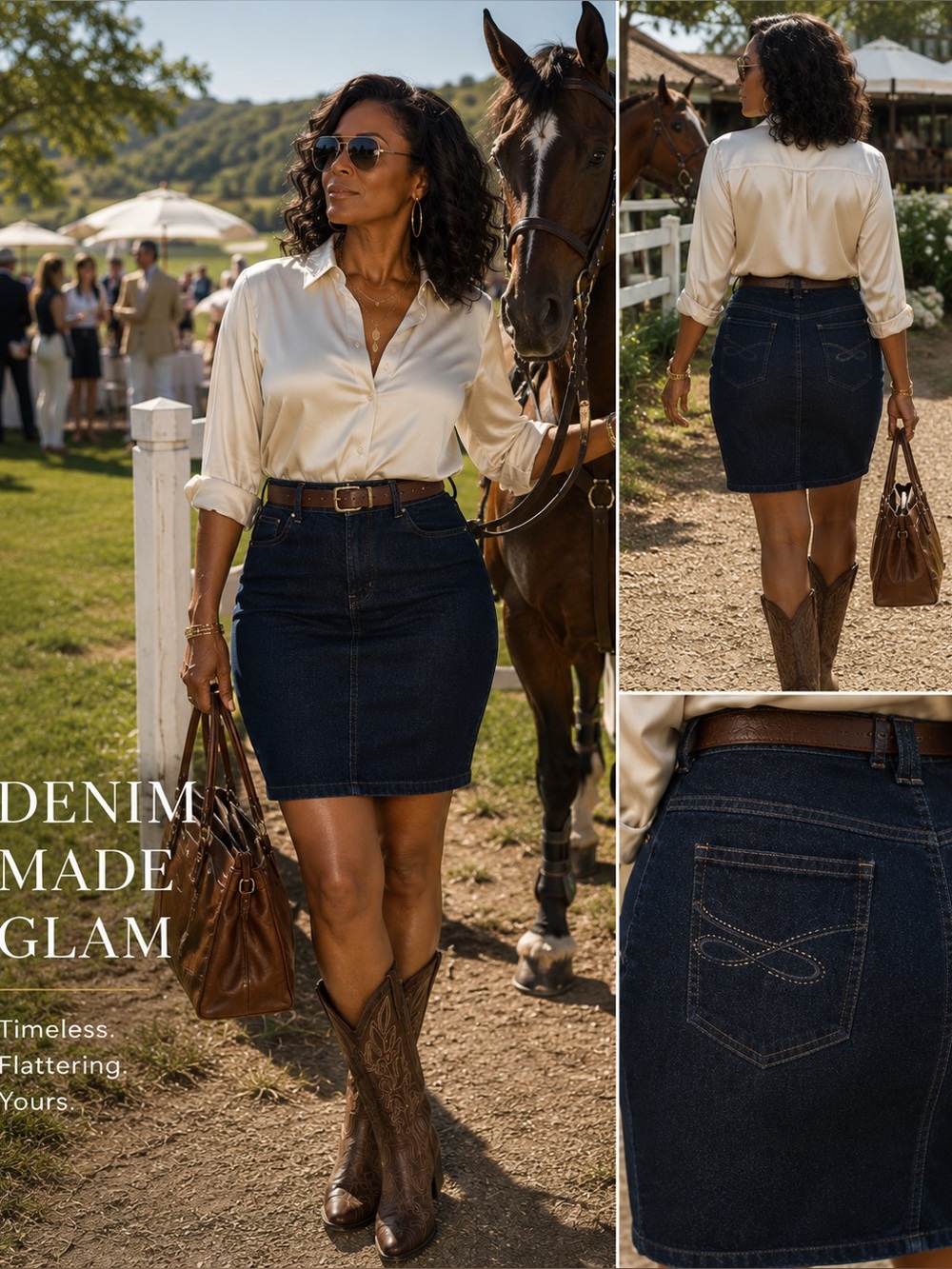 Style & Co. Dark Blue Denim Pencil Skirt